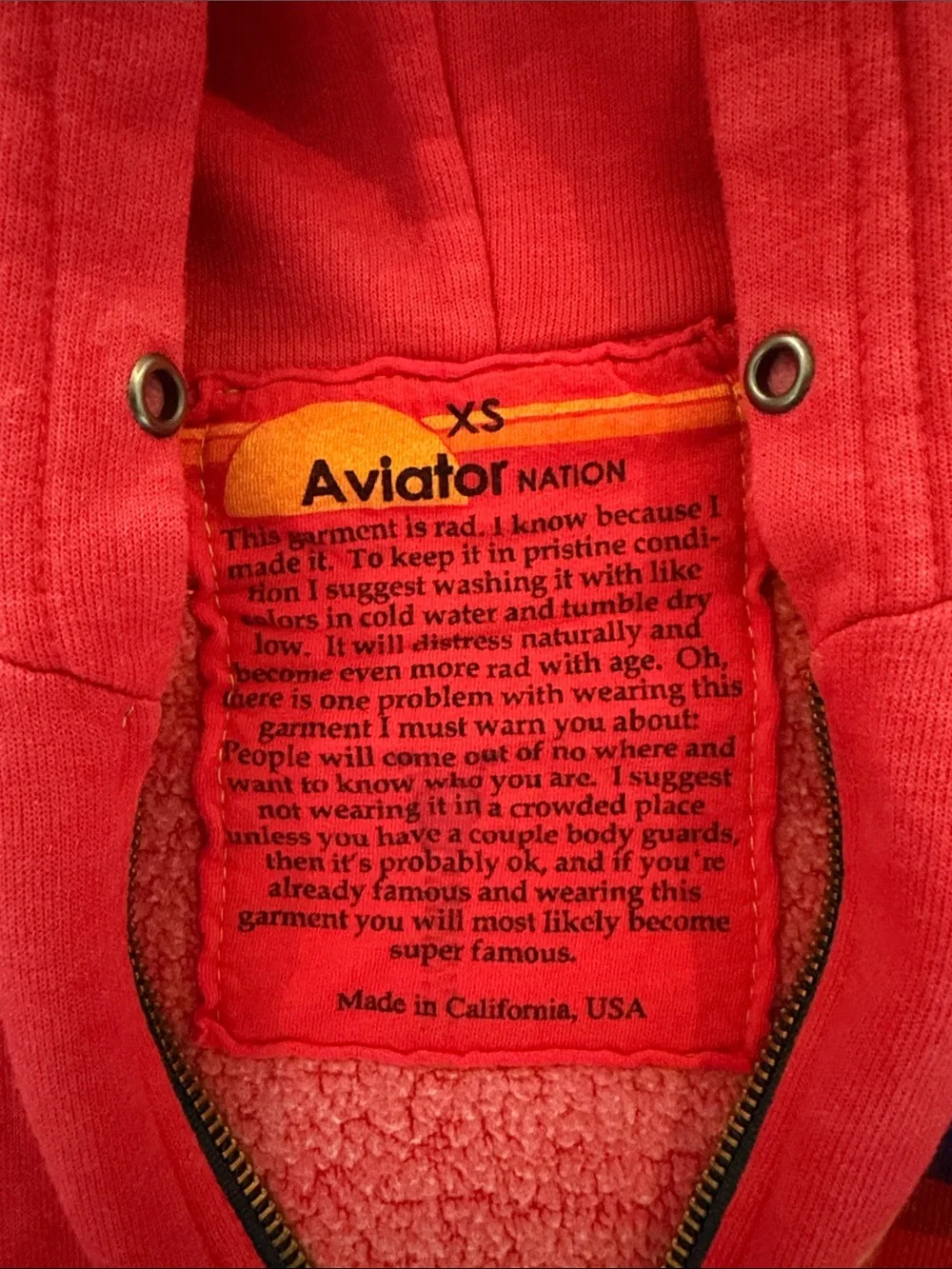 Aviator nation Zip-Up Hoodie with Colorful Badge - Picture 2 of 7